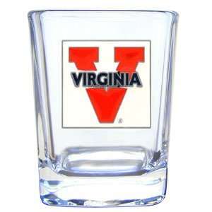 College 2 Oz Glass Virginia Cavaliers Feature The School Logo Sculpted 