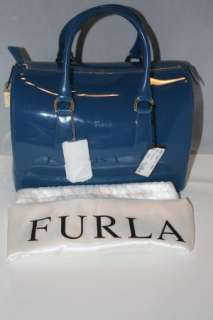   Furla Jelly Candy Rubber Satchel Anice Blue Bauletto Handbag SOLD OUT