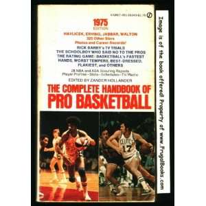   Handbook of Pro Basketball  1975 Edition Zander Hollander Books