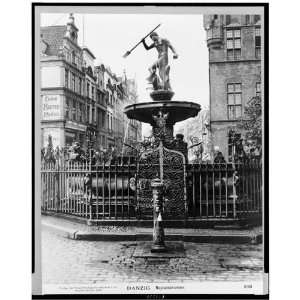  Danzig. Neptunsbrunnen,Gdansk, Poland 1906,fountains