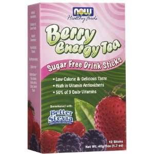  NOW Foods Berry Energy Tea Sticks, 12 ct (Quantity of 1 