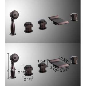  Oil Rubbed Bronze Bath Tub Faucet Three Handle and Shower 