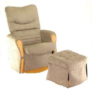 Mac Motion Chairs Model 520 Glider Chair with Ottoman, Mocha Colored 