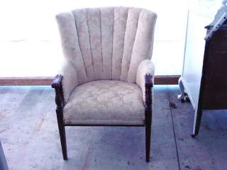 Antique Fan Backed Upholstered Chair Seat  