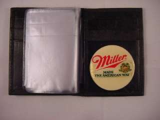 MILLER BEER MADE THE AMERICAN WAY BIFOLD MONEY CREDIT CARD BLACK 