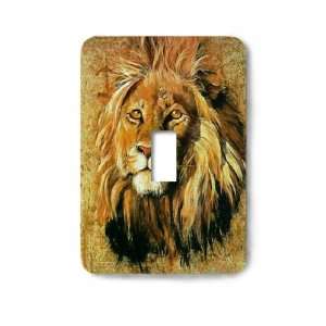    Lion Portrait Decorative Steel Switchplate Cover