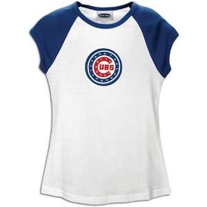  Cubs Majestic Threads Crystallized CapSleeve Tee   Wome 