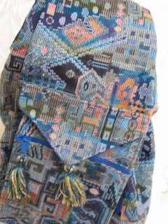   Backpack Purse Woven Fabric Blue Shoulder Tote Anter Druze Israel D17