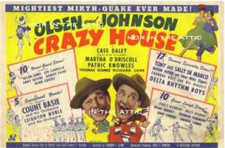 OLSEN AND JOHNSON ORIG CRAZY HOUSE UNIVERSAL PICTURES  