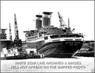 Photo SS United States Stern View At Newport News 1952  