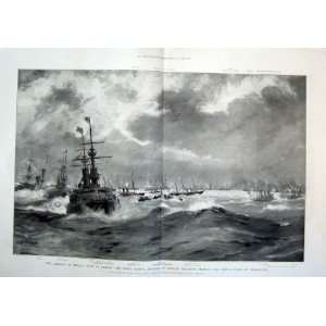  Russia Czar Yacht France English Warships Print 1896