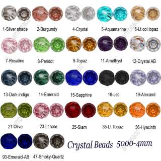   4mm Austria Crystal Beads 5000 Round Pick loose beads gemstone jewelry