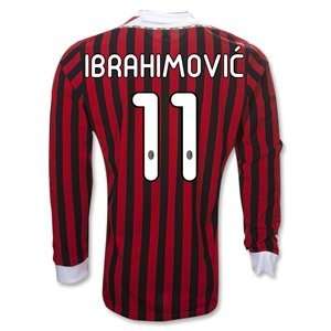  Adidas AC Milan 11/12 IBRAHIMOVIC Home LS Soccer Jersey 