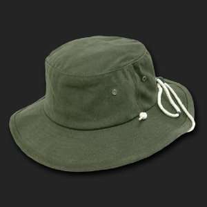 Olive Green Aussie Style Outback Drawstring Boonie Hat    Bucket Hat 