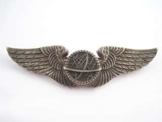 Uncommon WWII World War II Sterling Silver Air Force Navigator Wings 