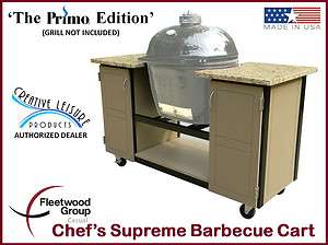 Chefs Supreme Barbecue Cart For Primo Oval XL Grill From Fleetwood 