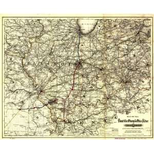  1881 Map of Danville, Olney & Ohio River Railroad