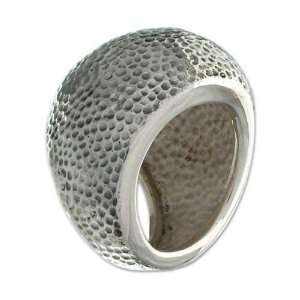  Mens sterling silver dome ring, Lava Flow Jewelry