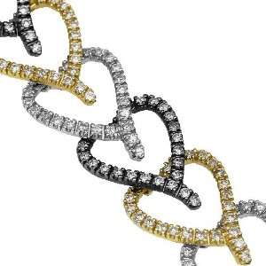   Gold Womens Diamond Heart Bracelet 4.46 Ctw Avianne & Co Jewelry
