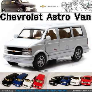 CHEVROLET ASTRO VAN 1/38 , 5 White Diecast Mini Cars Kinsmart KT5065 