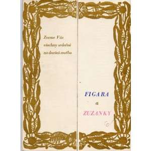  Vintage Opera Program Mozarts Figara a Zuzanky (Marriage 