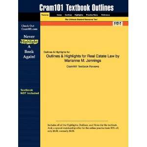 Studyguide for Real Estate Law by Marianne M. Jennings 