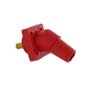   Panel Receptacle, Cam Type, Threaded Stud Termination, 45 Degree, Red