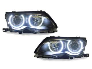 02 05 BMW E46 4DR 5DR UHP LED HALO PROJECTOR HEADLIGHTS  