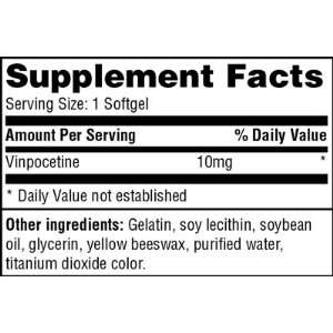  Vinpocetine 10mg   90 Softgels