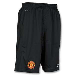  11 12 Man Utd Longer Knitted Shorts   Black Sports 