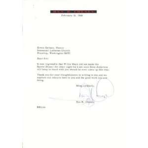  Ben Cheney Signed Typed 1968 Letter Sf Giants Jsa Coa 