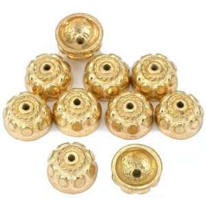  Bali Bead End Caps Gold Plated Beads 9.5mm Approx 10