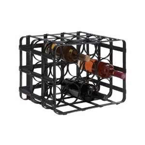  Industrial Metal Crate Tabletop Wine Bottle Holder Rack 