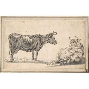   Oil Reproduction   Aelbert Cuyp   32 x 20 inches   Study, Two Cows