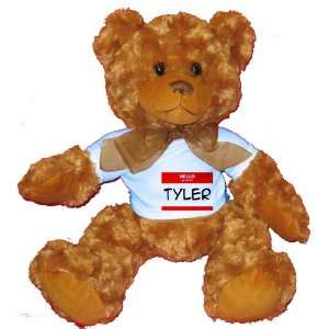  HELLO my name is TYLER Plush Teddy Bear with BLUE T Shirt 