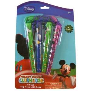   Pen Set   Mickey & Minnie 4pack Clip Pens With Rope Toys & Games