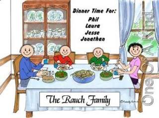 Personalized Cartoon Mug   Family Home BBQ Dinner  