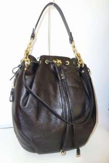 NWT Coach Madison Black Leather Large Marielle Drawstring Bag 17016 