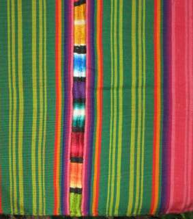Guatemala Vintage Hand Loomed Rainbow Colors Tapestry  