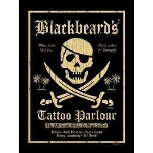  Blackbeards Tattoo Metal Sign Pirate Decor Wall Accent 