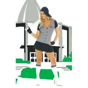 Sexy Baseball Player Costume Includes Short Sleeve Mini Dress & Gloves 