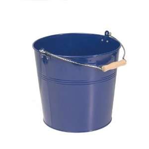  Metal Bucket with Handle   Solid Blue