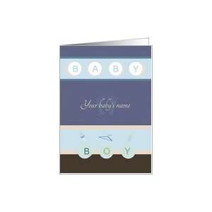  Your baby boys name Birth Announcement Card Health 