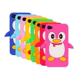  3D Penguin Cartoon Silicone Case Cover Skin for iPhone 4 