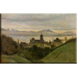  Between Lake Geneva and the Alps 16x10 Streched Canvas Art 
