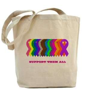  Support them all Breast cancer Tote Bag by  