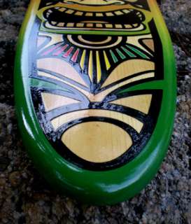 Rasta Tiki Surfboard Wall Art Solid Wood Red Yellow Green Tropical 