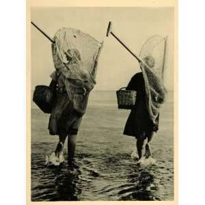  1927 Shrimp Fishing Nets Women Halligen Photogravure 