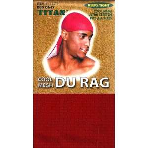  Titan Cool Mesh Du Rag Red Color (Pack of 12) Keeps Tight 