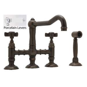   Leg Double Handle Bridge Faucet with Side Spray from the Country Kitc